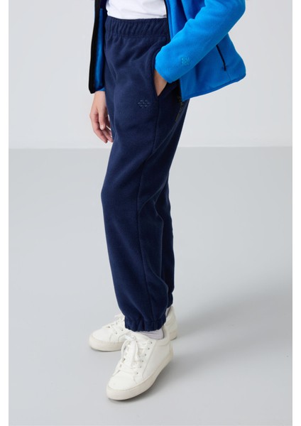 Indigo Kalın Yumuşak Dokulu Standart Fit Nakışlı Polar Kız Çocuk Eşofman Alt - 75155 fiyatları