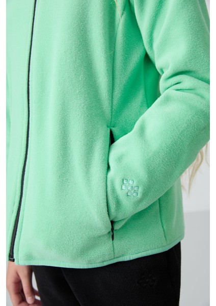 Su Yeşil Kalın Yumuşak Dokulu Standart Fit Nakışlı Polar Kız Çocuk Sweatshirt - 75154 fiyatları