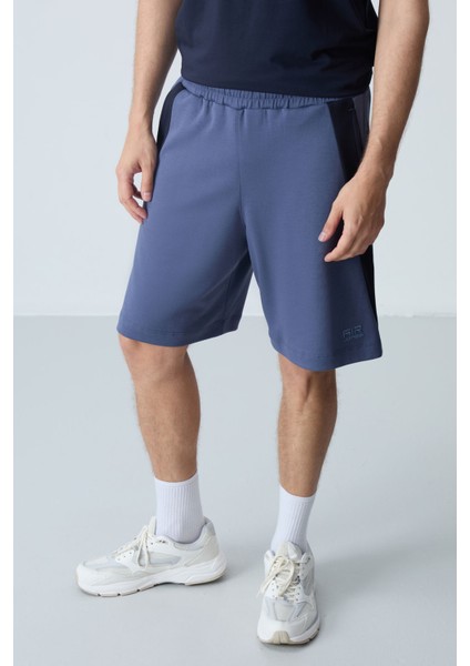 Petrol Pamuklu Kalın Yumuşak Dokulu Standart Fit Basic Erkek Şort - 81280
