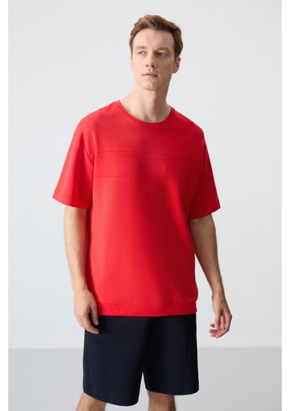Fiesta Lacivert Pamuklu Kalın Yumuşak Dokulu Oversize Fit Basic Erkek Şort Takım - 85257 indirimleri