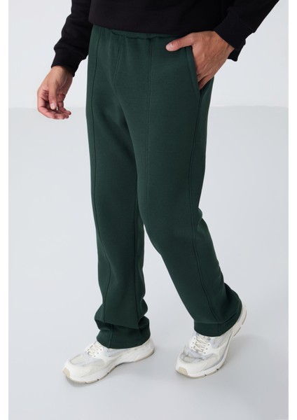 Çam Yeşil Pamuklu Kalın Içi Tüylü Yumuşak Dokulu Oversize Nakışlı Erkek Eşofman Altı -82146 fiyatları