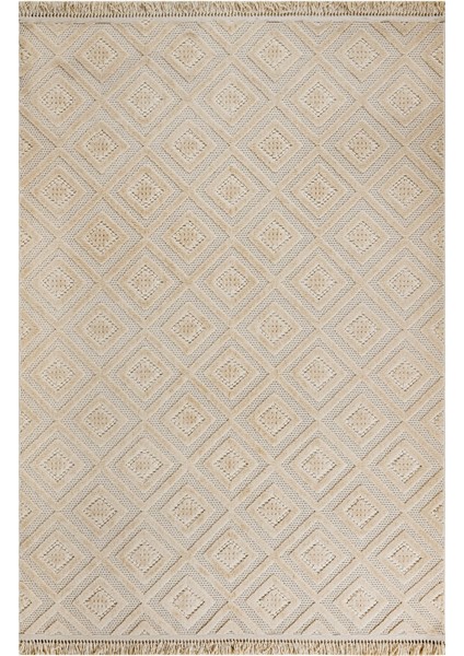 Milkvetch Geometrik Bej Pamuk Dikdörtgen Modern Desenli Akrilik Hav Vermeyen Leke Tutmayan Kolay Temizlenen Yumuşak Makine Salon Yolluk Mutfak Halı