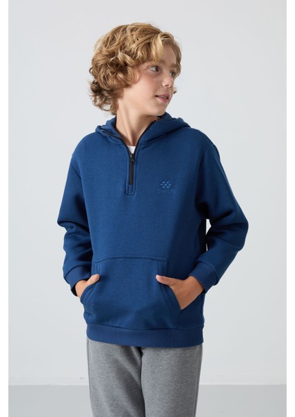 Parlament Pamuklu Kalın İçi Tüylü Yumuşak Dokulu Standart Fit Nakışlı Erkek Çocuk Sweatshirt - 11244