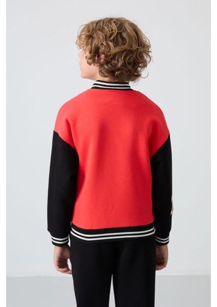 Fiesta Pamuklu Kalın İçi Tüylü Yumuşak Dokulu Standart Fit Nakışlı Erkek Çocuk Kolej Ceket - 11258 indirimleri