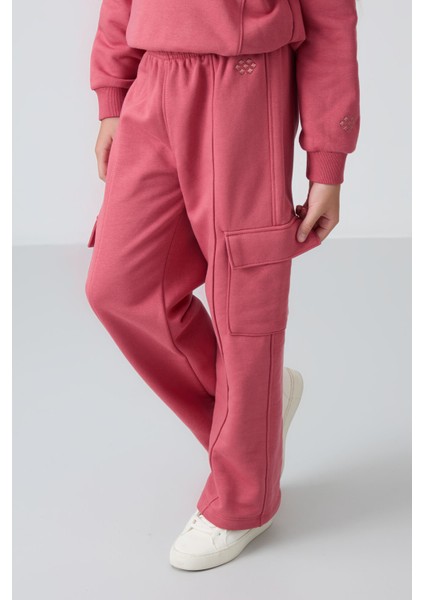 Yaban Gülü Pamuklu İçi Tüylü Yumuşak Dokulu Standart Fit Nakışlı Kız Çocuk Eşofman Takım - 75159 modelleri