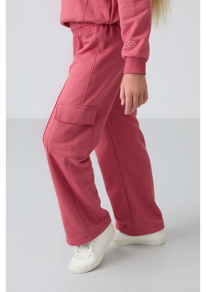 Yaban Gülü Pamuklu İçi Tüylü Yumuşak Dokulu Standart Fit Nakışlı Kız Çocuk Eşofman Takım - 75159 indirimleri