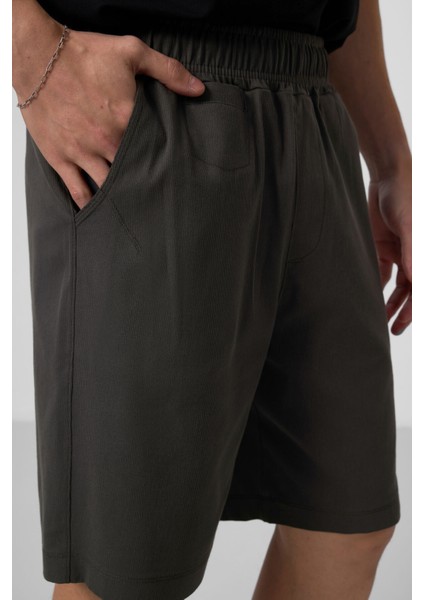 Antrasit Standart Fit Dokuma Hafif Esnek Chino Erkek Şort - 81290 modelleri