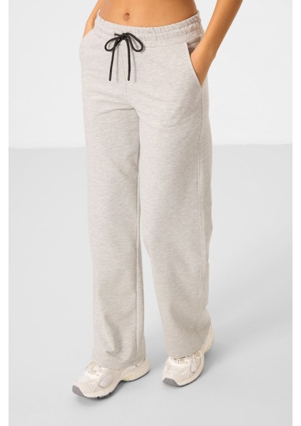 Gri Melanj Dik Yaka Fermuarlı Pamuklu Kadın Eşofman Tunik Takım - 95346 fiyatları