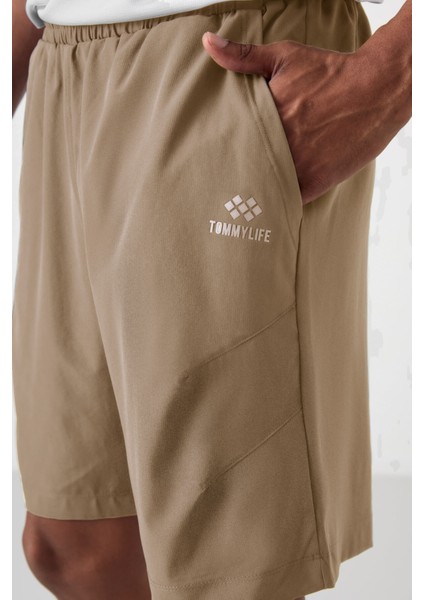 Bej Polyester Kalın Yumuşak Comfort Fit Erkek Şort - 81268 fırsatları