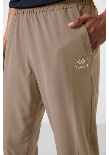 Bej Polyester Ince Yumuşak Comfort Fit Erkek Eşofman Alt - 82119 indirimleri