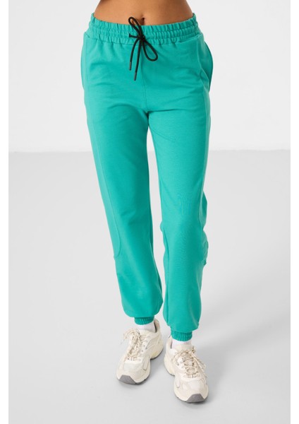 Deniz Yeşil O Yaka Basic Oversize Kadın Eşofman Tunik Takım - 95347 modelleri