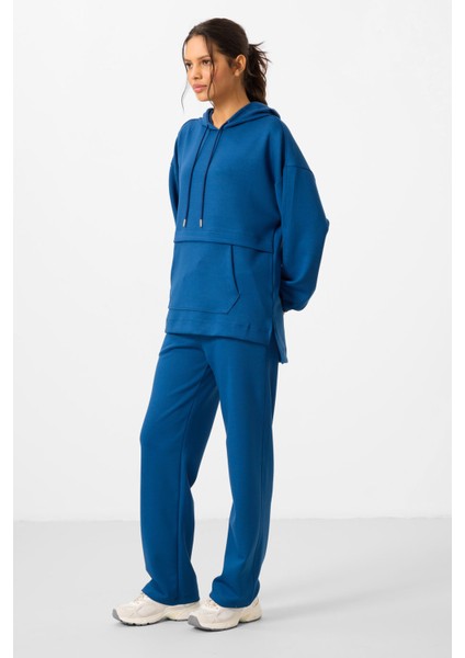 Parlament Yumuşak Dokulu Kapüşonlu Oversize Kadın Eşofman Tunik Takım - 95348 indirimleri