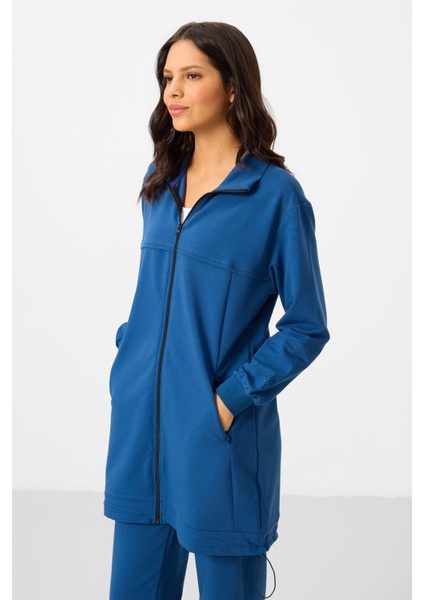 Parlament Dik Yaka Fermuarlı Pamuklu Kadın Eşofman Tunik Takım - 95346 indirimleri