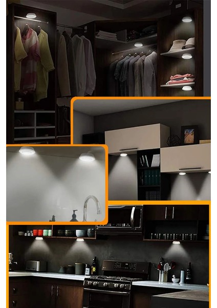 Uzaktan Kumandalı Yapışkanlı Kablosuz Pilli LED 3'lü Spot Lamba indirimleri