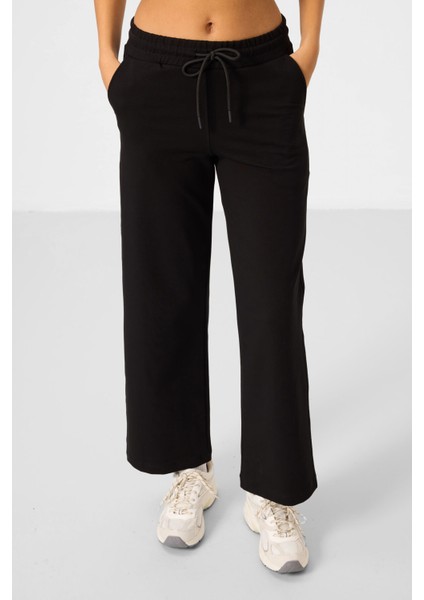 Siyah Dik Yaka Fermuarlı Pamuklu Kadın Eşofman Tunik Takım - 95346 fiyatları