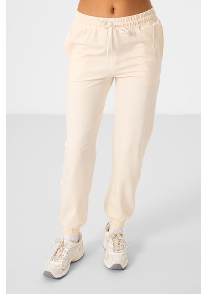 Ekru O Yaka Basic Oversize Kadın Eşofman Tunik Takım - 95347 fiyatları