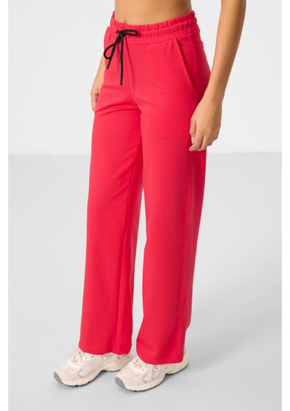 Viva Kırmızı Dik Yaka Fermuarlı Pamuklu Kadın Eşofman Tunik Takım - 95346 modelleri