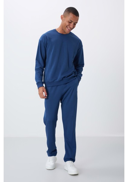 Parlament Kompakt Pamuklu Kalın Pürüzsüz Dokulu O Yaka Comfort Fit Erkek Eşofman Takım -85263
