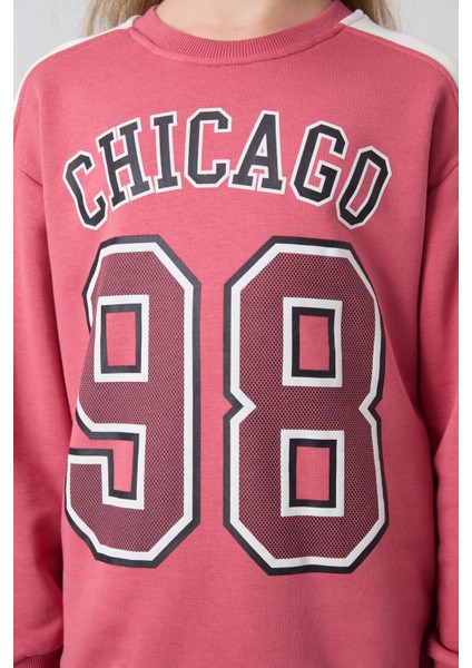 Yaban Gülü Pamuklu İçi Tüylü Yumuşak Dokulu Standart Fit Baskılı Kız Çocuk Eşofman Takım - 75170 fırsatları