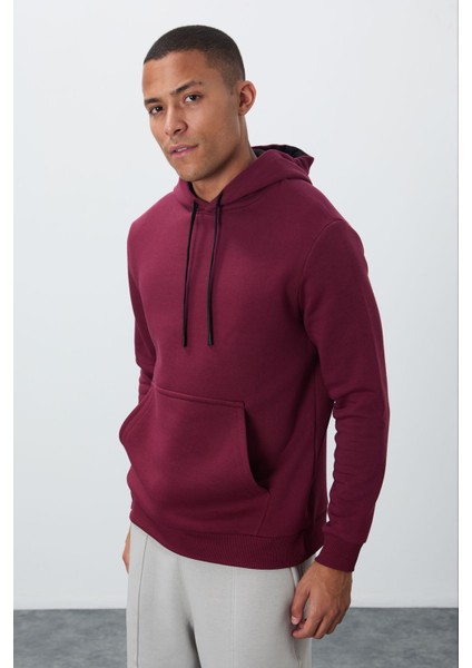 Erguvan Pamuklu Kalın İçi Tüylü Yumuşak Dokulu Comfort Fit Nakışlı Erkek Sweatshirt - 88419 fırsatları