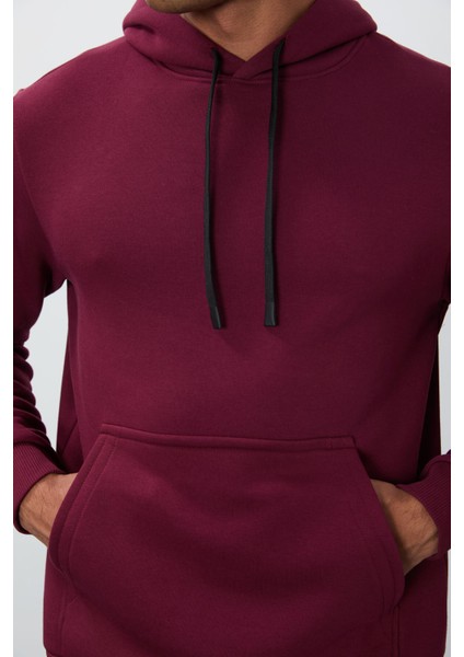 Erguvan Pamuklu Kalın İçi Tüylü Yumuşak Dokulu Comfort Fit Nakışlı Erkek Sweatshirt - 88419 indirimleri