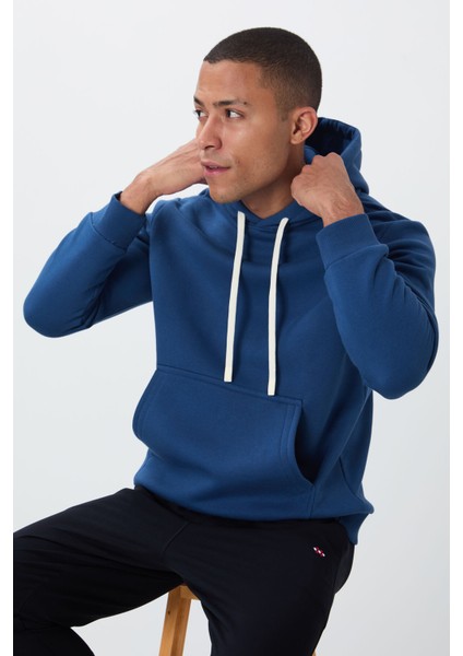 Parlament Pamuklu Kalın Içi Tüylü Yumuşak Dokulu Comfort Fit Nakışlı Erkek Sweatshirt - 88419