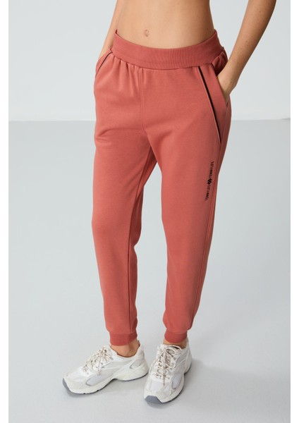 Kiremit Kompakt Pamuklu Kalın Pürüzsüz Dokulu Standart Fit Kadın Eşofman Altı - 94660 fiyatları