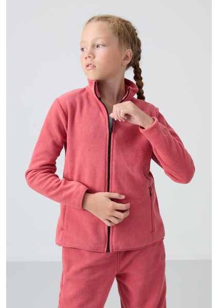 Yaban Gülü Kalın Yumuşak Dokulu Standart Fit Nakışlı Polar Kız Çocuk Sweatshirt - 75154 fiyatları