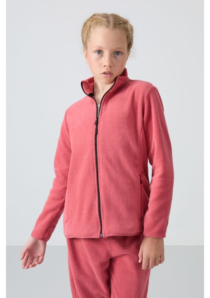 Yaban Gülü Kalın Yumuşak Dokulu Standart Fit Nakışlı Polar Kız Çocuk Sweatshirt - 75154 indirimleri