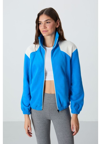 Saks Kalın Yumuşak Dokulu Dik Yaka Oversize Nakışlı Polar Kadın Sweatshirt - 97293 fiyatları