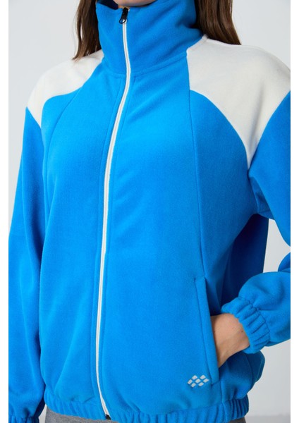 Saks Kalın Yumuşak Dokulu Dik Yaka Oversize Nakışlı Polar Kadın Sweatshirt - 97293 indirimleri