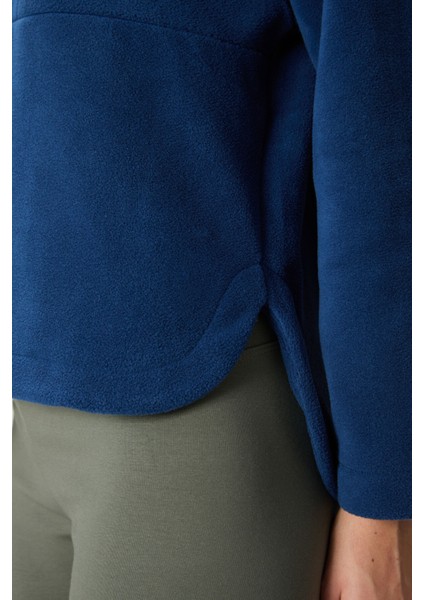 Parlament Kalın Yumuşak Dokulu Kapüşonlu Oversize Nakışlı Polar Kadın Sweatshirt -97286 fırsatları