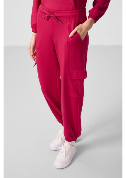 Viva Kırmızı Yumuşak Dokulu Dik Yaka Gizli Fermuarlı Oversize Kadın Eşofman Takım - 95351 fiyatları