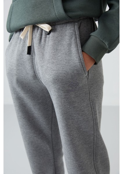 Gri Melanj Pamuklu Kalın İçi Tüylü Yumuşak Dokulu Standart Fit Baskılı Erkek Çocuk Eşofman Alt - 11225 modelleri