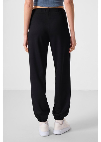 Siyah Yumuşak Dokulu Cep Detalı Rahat Form Kadın Pantolon - 94672 indirimleri