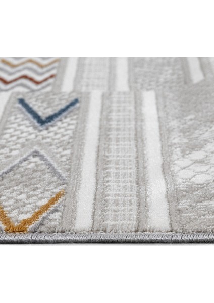 Faten Çizgili Gri Akrilik Dikdörtgen Modern Desenli Akrilik Hav Vermeyen Leke Tutmayan Kolay Temizlenen Yumuşak Makine Salon Yolluk Mutfak Halı fiyatları