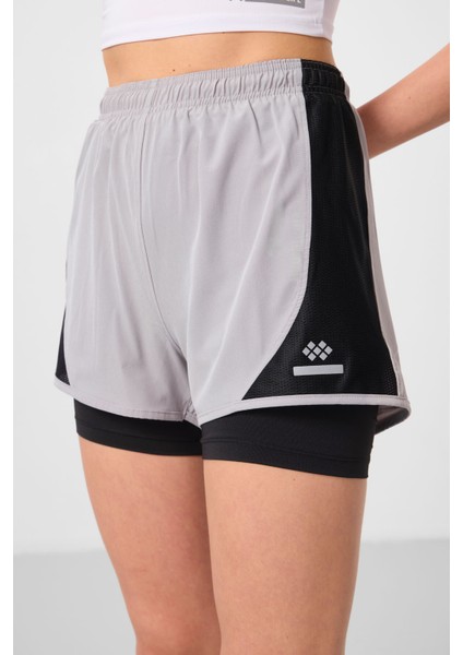 Taş Polyester Gizli Cep Fermuarlı Standart Kalıp Kadın Içi Taytlı Şort - 91015 modelleri