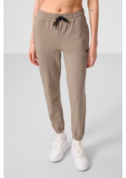 Koyu Bej Dik Yaka Fermuarlı Rahat Form Kadın Eşofman Tunik Takım - 95345 fiyatları