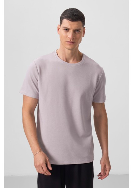 Taş Yüzeyi Dokulu Rahat Form Basic Erkek T-Shirt - 88436 fırsatları