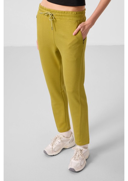 Koyu Hardal Yumuşak Dokulu Gizli Fermuarlı Dar Paça Kadın Pantolon - 94668 fırsatları