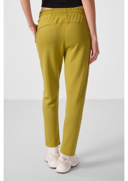 Koyu Hardal Yumuşak Dokulu Gizli Fermuarlı Dar Paça Kadın Pantolon - 94668 indirimleri