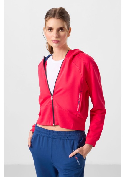 Viva Kırmızı-Parlament Kapüşonlu Fermuarlı Oversize Kadın Eşofman Takım - 95328 modelleri