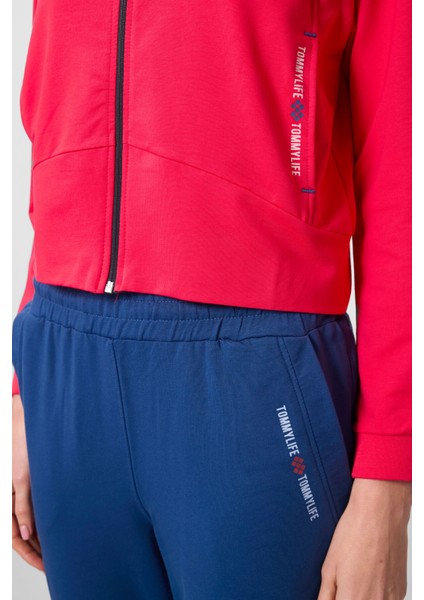 Viva Kırmızı-Parlament Kapüşonlu Fermuarlı Oversize Kadın Eşofman Takım - 95328 fırsatları