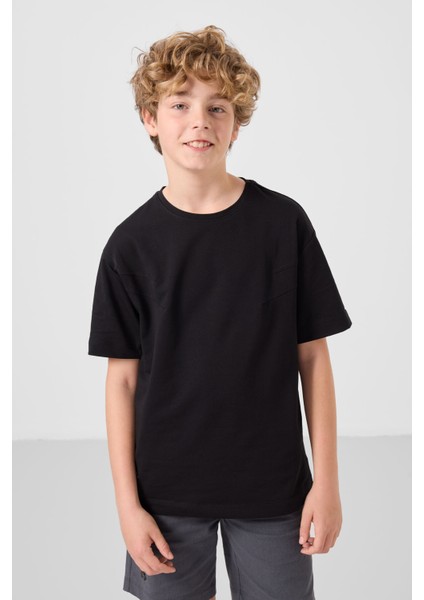 Siyah-Gri Pamuklu Oversize Fit Dokuma Hafif Esnek Chino Erkek Çocuk Şort Takım - 11277 indirimleri