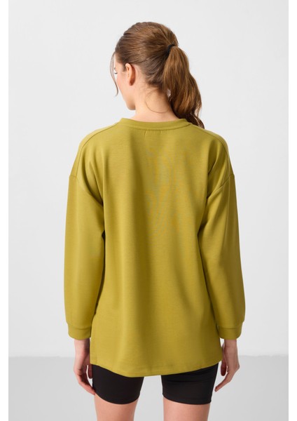 Koyu Hardal Yumuşak Dokulu O Yaka Rahat Form Kadın Tunik Sweatshirt - 97305 indirimleri