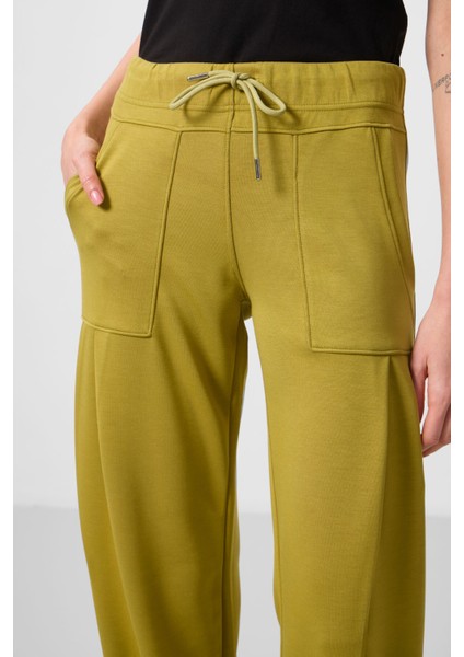Koyu Hardal Yumuşak Dokulu Cep Detaylı Rahat Form Kadın Pantolon - 94672 modelleri