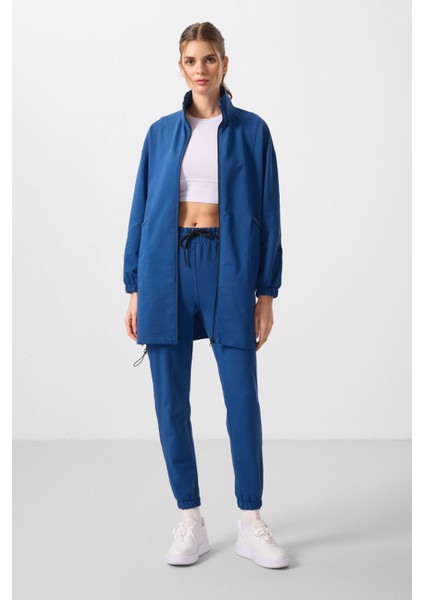 Parlament Dik Yaka Fermuarlı Rahat Form Kadın Eşofman Tunik Takım - 95345