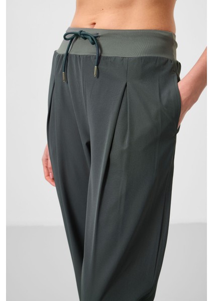 Haki Cepli Standart Kalıp Kadın Yoga Pantolon - 94677 modelleri