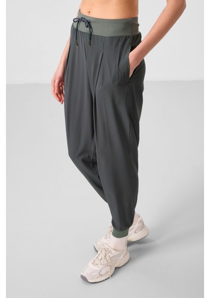 Haki Cepli Standart Kalıp Kadın Yoga Pantolon - 94677 fırsatları