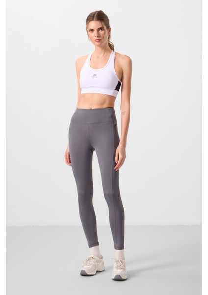 Koyu Gri Esnek Standart Fit Performans Kadın Tayt - 94667